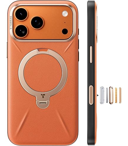 Amazon.com: TORRAS Q3 VegSkin for iPhone 17 Pro Case Leather, 360